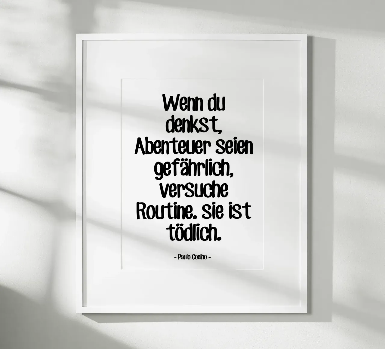 Citation Aventure di Paulo Coelho carta hahnemühle da Wall of Words