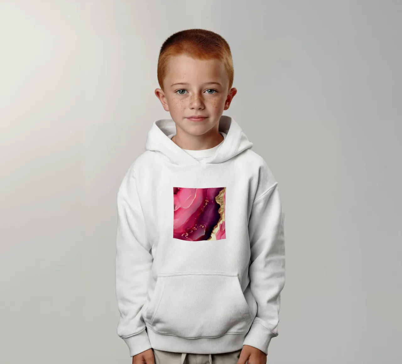 Hot Pink Agate Texture kids hoodie by Gemstone Textures