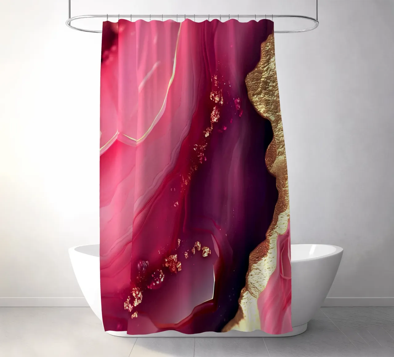 Hot Pink Agate Texture shower curtain by Gemstone Textures