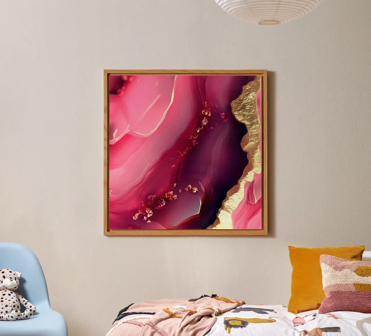 Hot Pink Agate Texture alu-dibond by Gemstone Textures