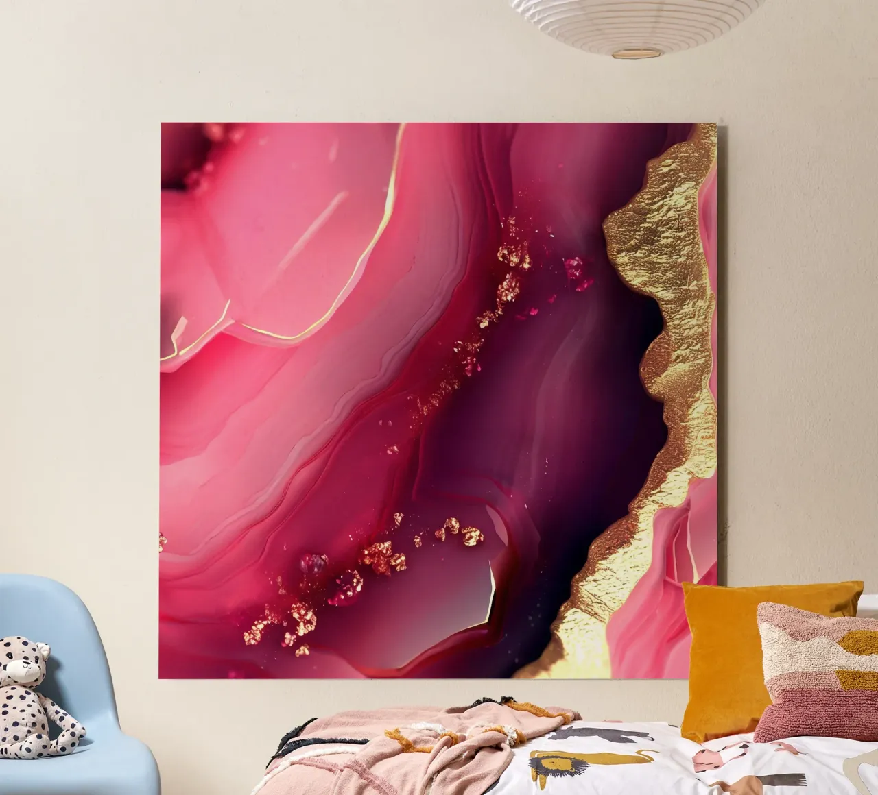 Hot Pink Agate Texture alu-dibond by Gemstone Textures