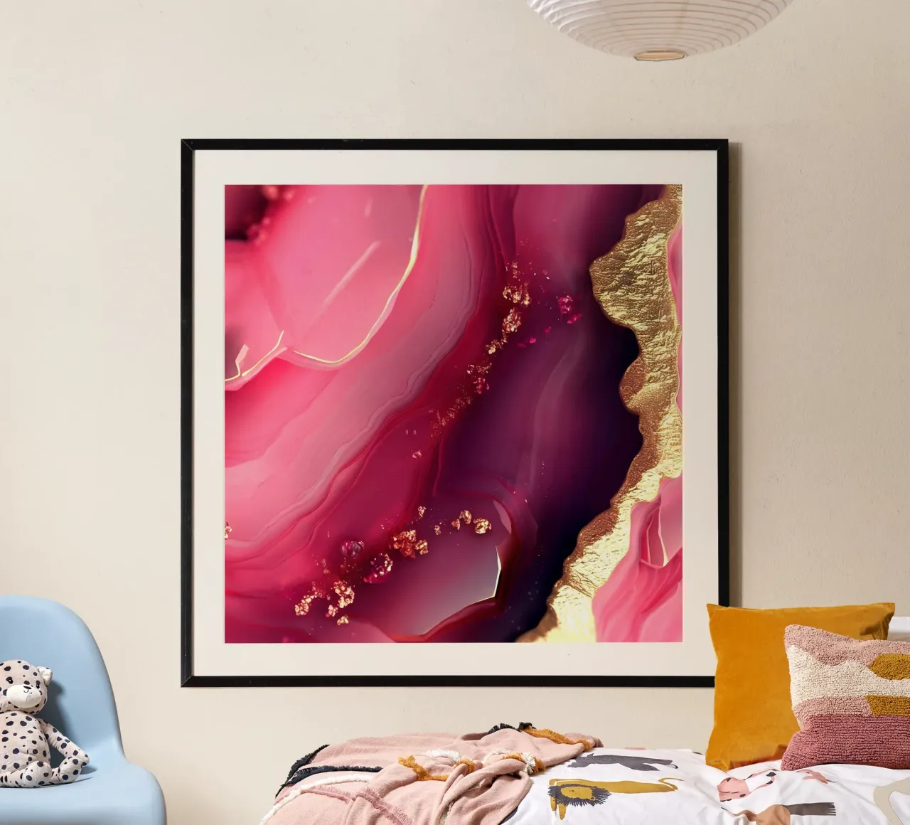 Hot Pink Agate Texture poster by Gemstone Textures
