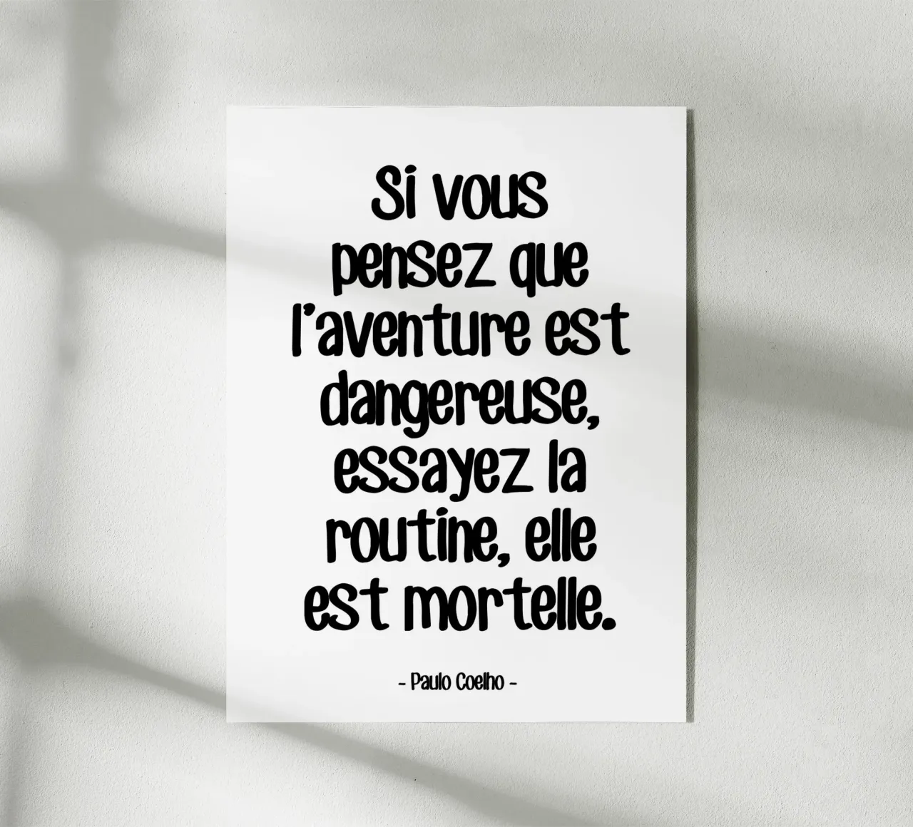 Citation Aventure di Paulo Coelho plexiglass da Wall of Words
