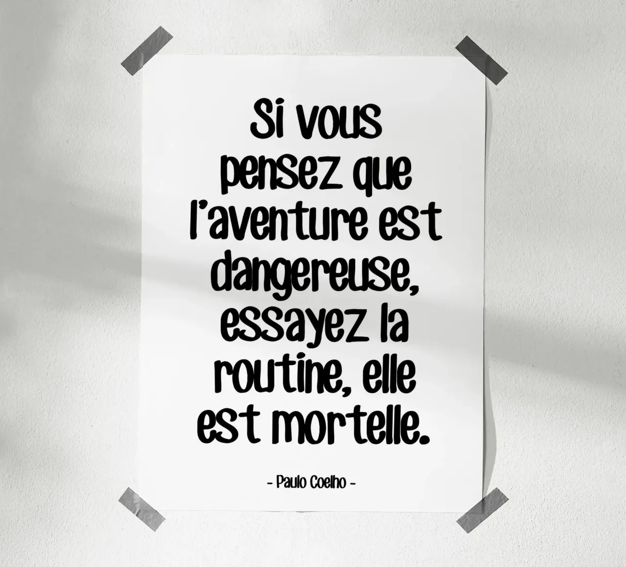 Citation Aventure di Paulo Coelho carta hahnemühle da Wall of Words