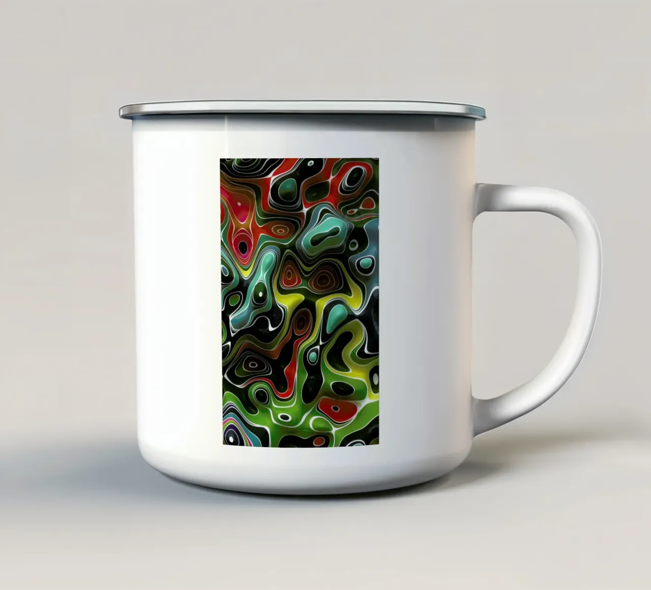 Weird I enamel mug by Danny Ivan
