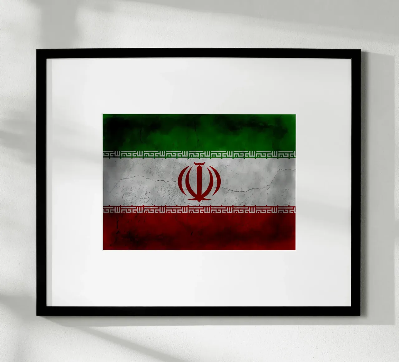 Bandiera d'epoca dell'Iran poster con telaio in plastica da Joshua A Holmes