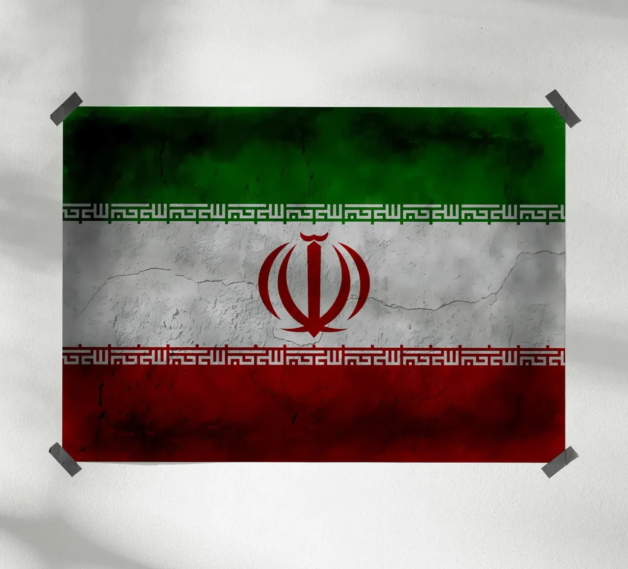 Bandiera d'epoca dell'Iran poster con telaio in plastica da Joshua A Holmes