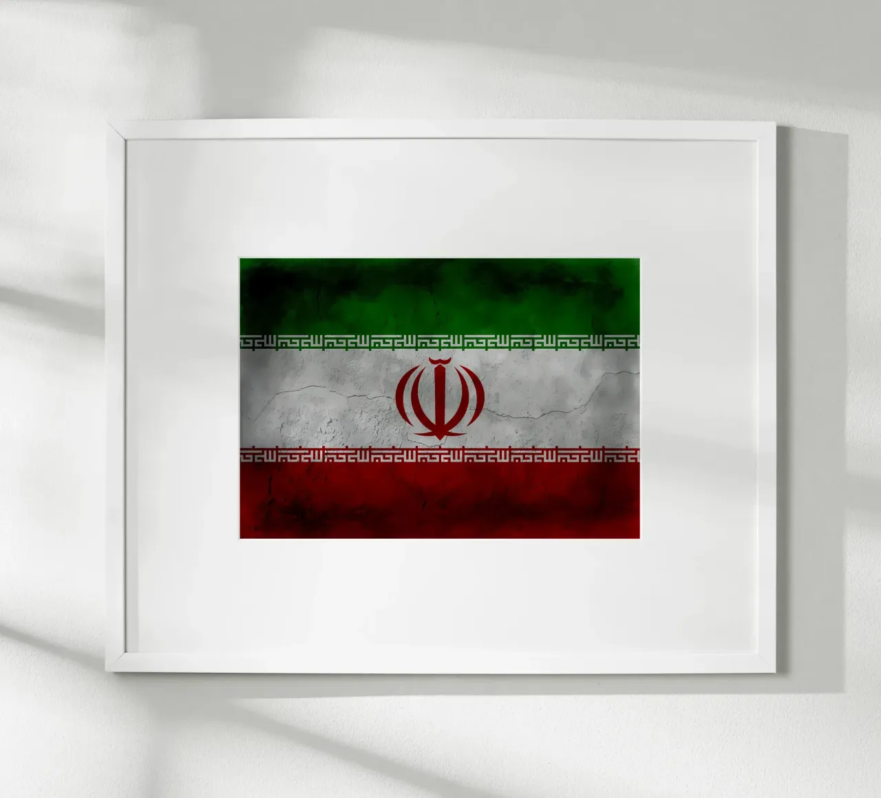 Bandiera d'epoca dell'Iran poster con telaio in plastica da Joshua A Holmes