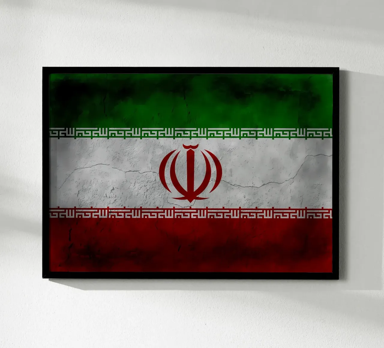 Bandiera d'epoca dell'Iran poster con telaio in plastica da Joshua A Holmes