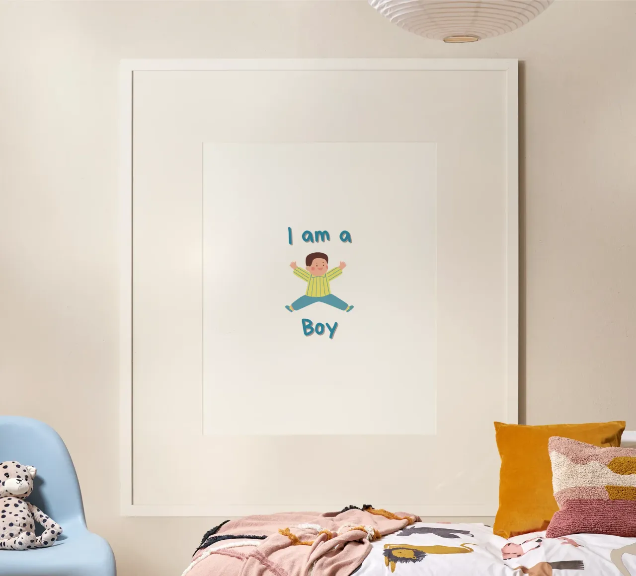 Sono un ragazzo poster con telaio in legno da khoailang
