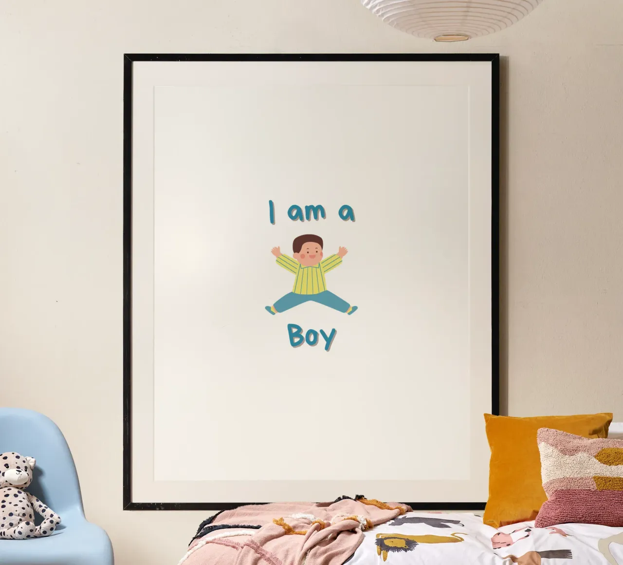 Sono un ragazzo poster con telaio in legno da khoailang