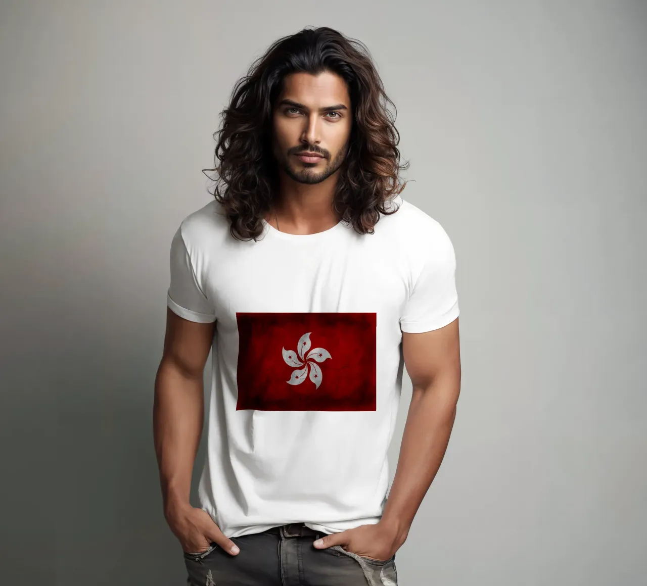 Bandiera vintage di Hong Kong t-shirt da Joshua A Holmes