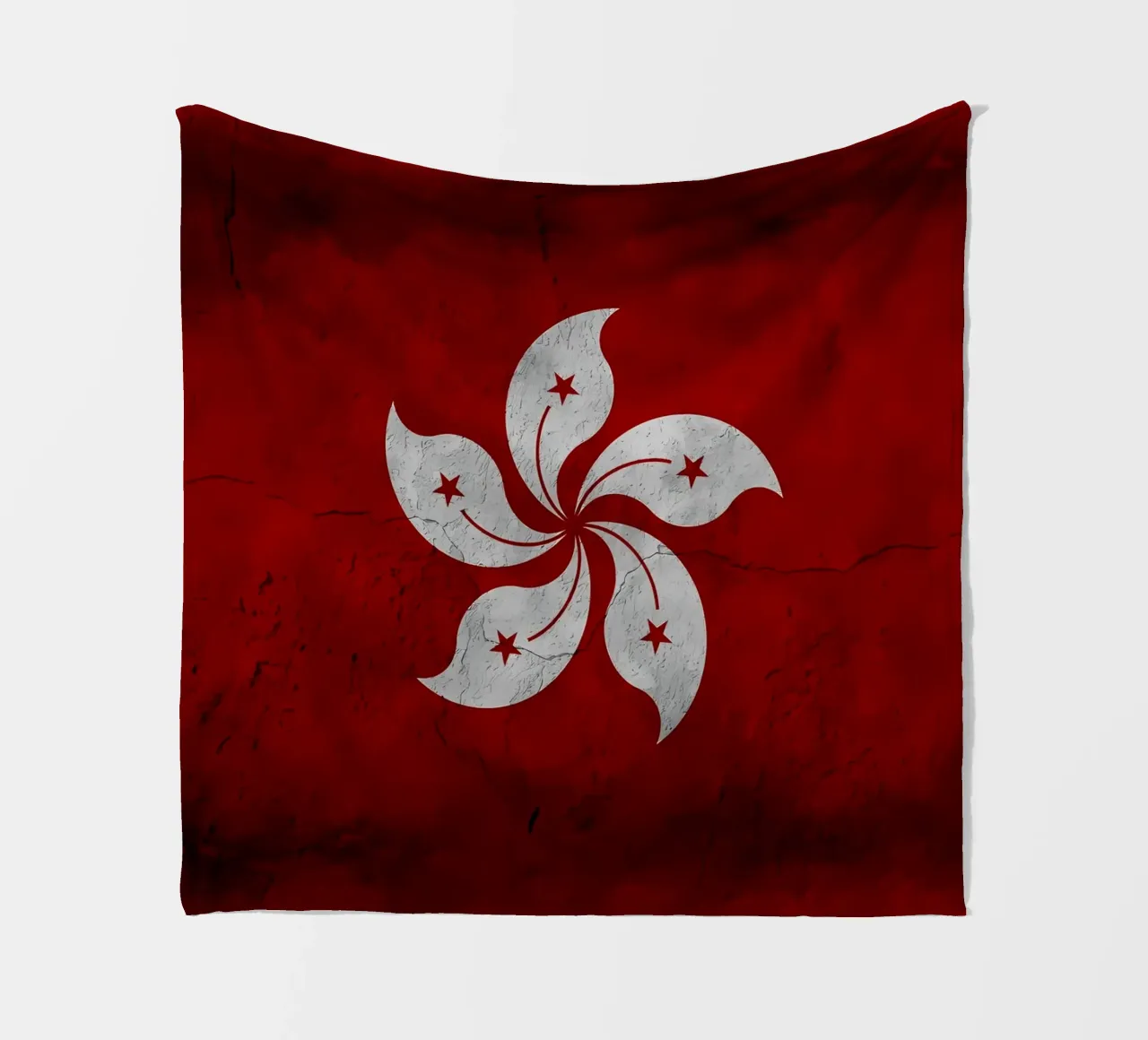 Bandiera vintage di Hong Kong coperta in pile da Joshua A Holmes