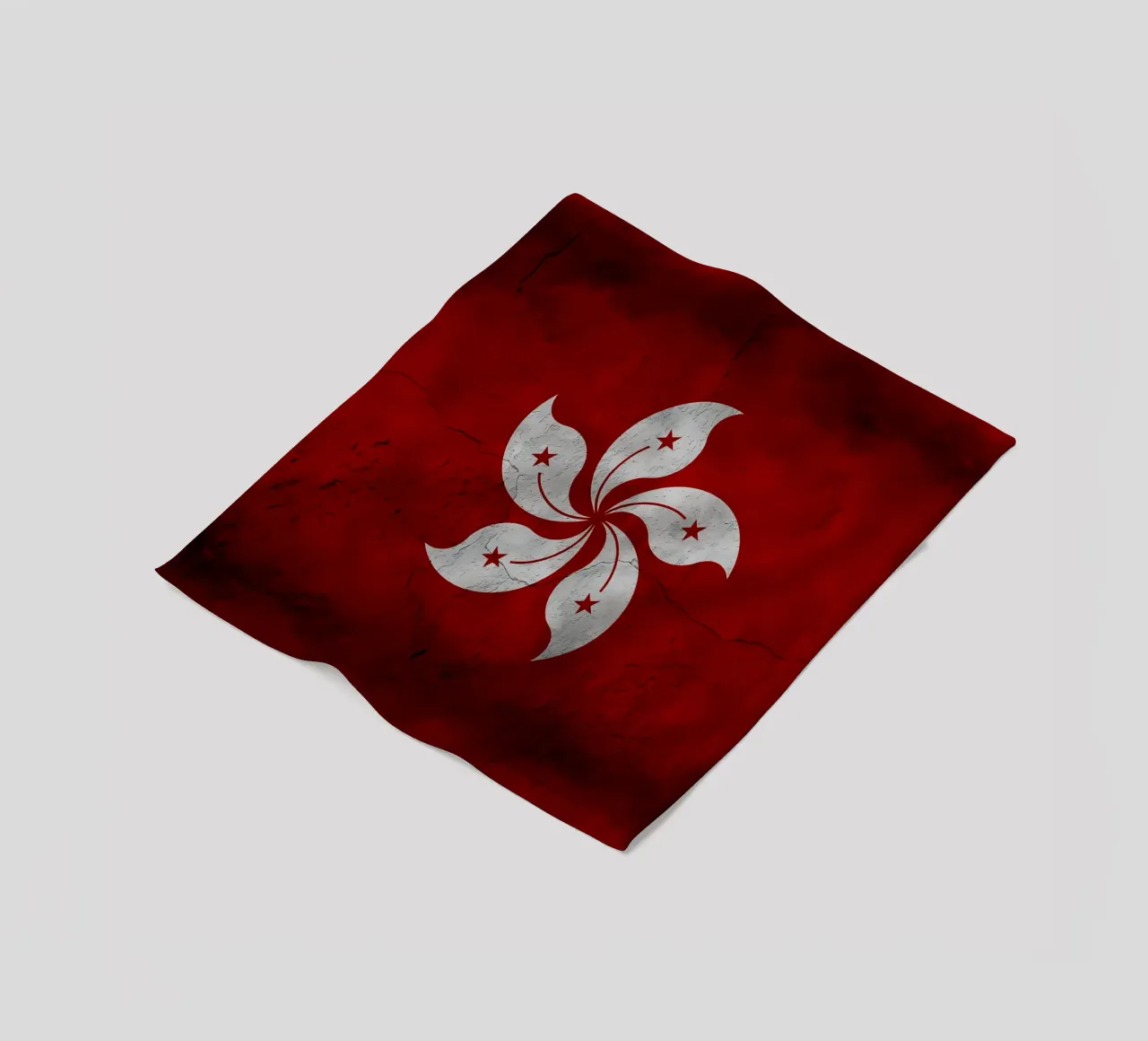 Bandiera vintage di Hong Kong coperta in pile da Joshua A Holmes