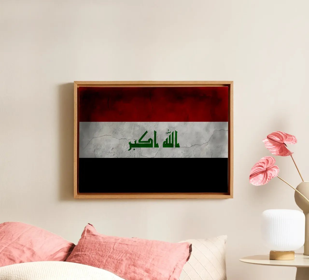 Irak vintage vlag canvas met Baklijst van Joshua A Holmes