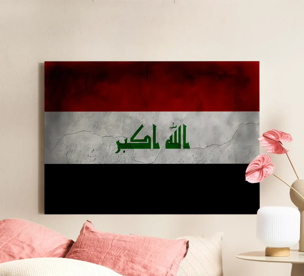 Irak vintage vlag canvas met Baklijst van Joshua A Holmes