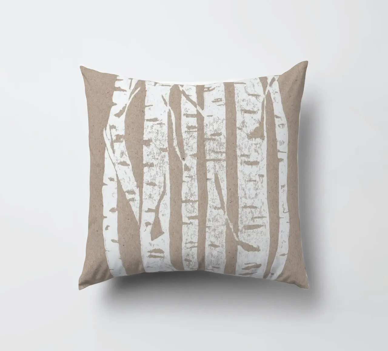Woodcut Birches kussen van Bianca Green