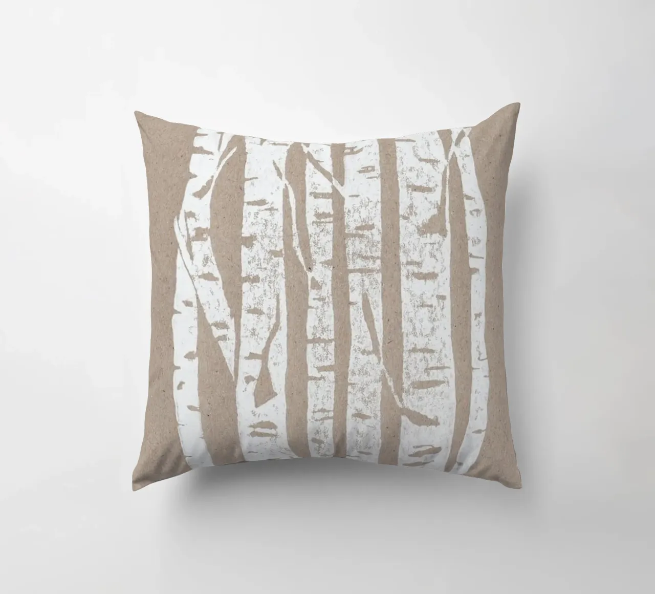 Woodcut Birches kussen van Bianca Green