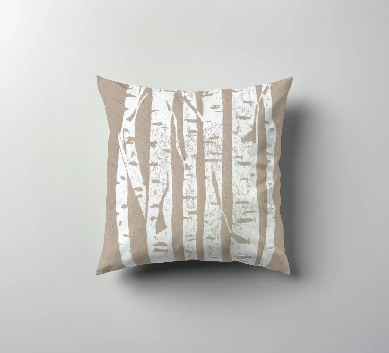 Woodcut Birches kussen van Bianca Green