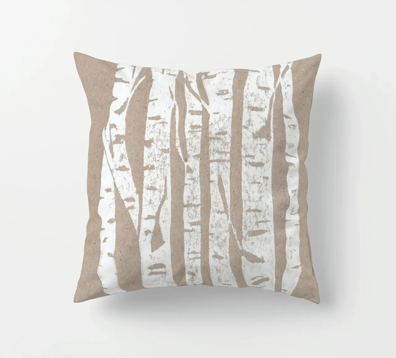 Woodcut Birches kussen van Bianca Green