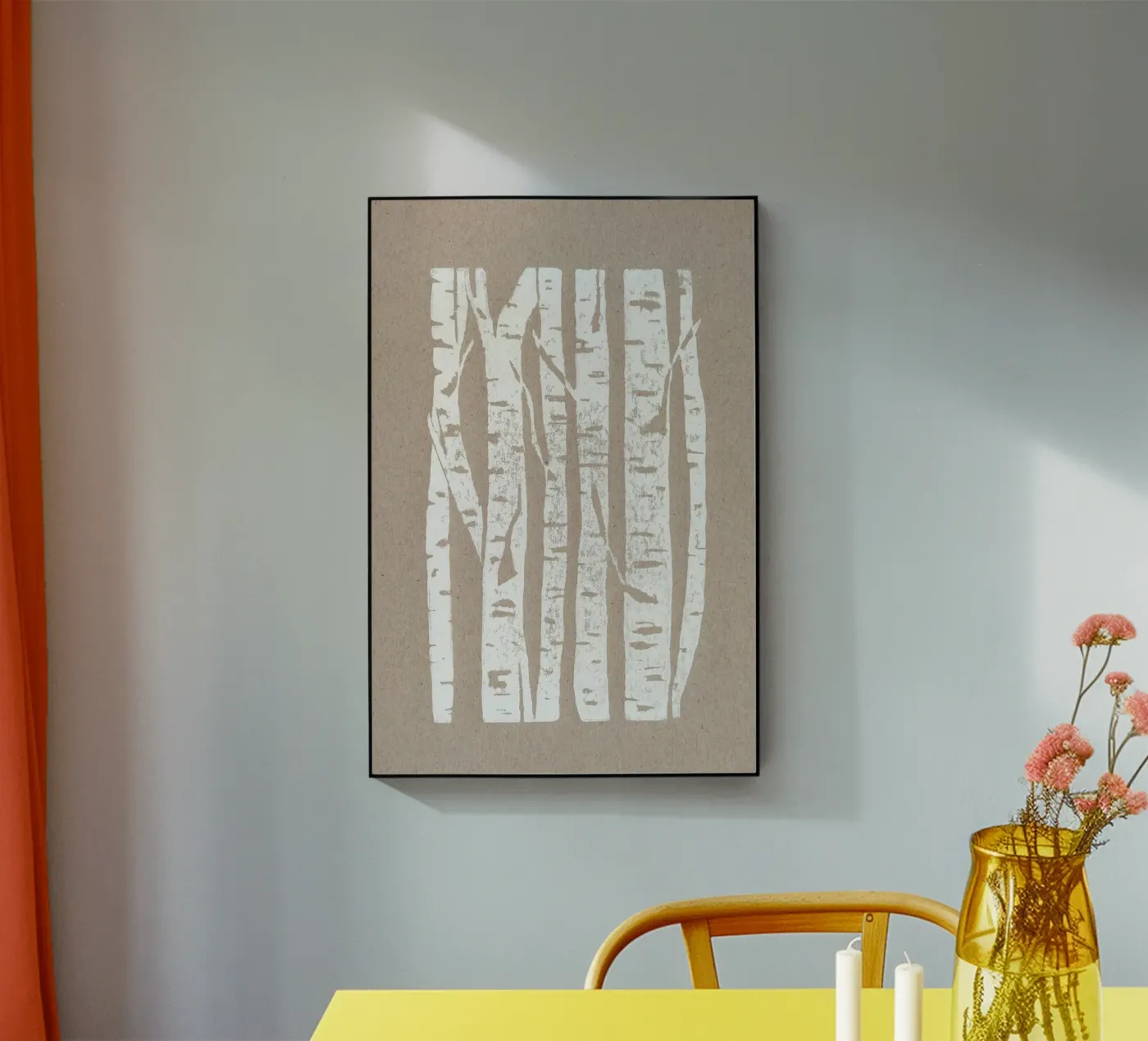 Woodcut Birches plexiglass da Bianca Green
