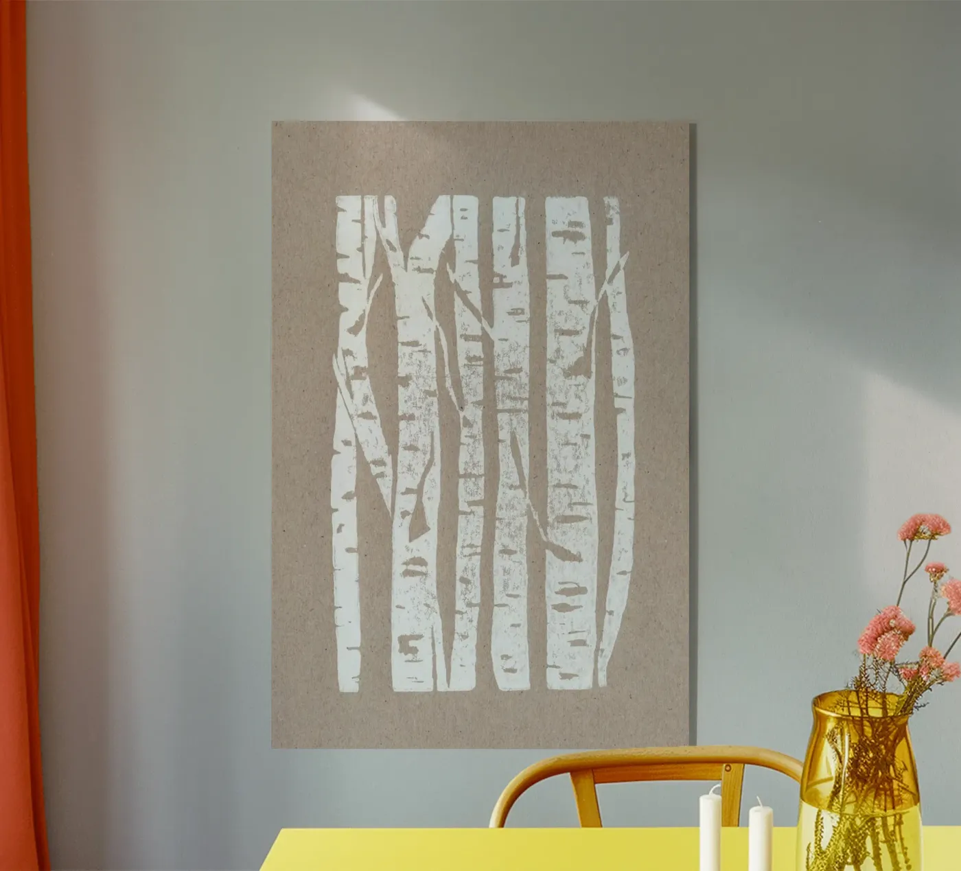 Woodcut Birches plexiglass da Bianca Green