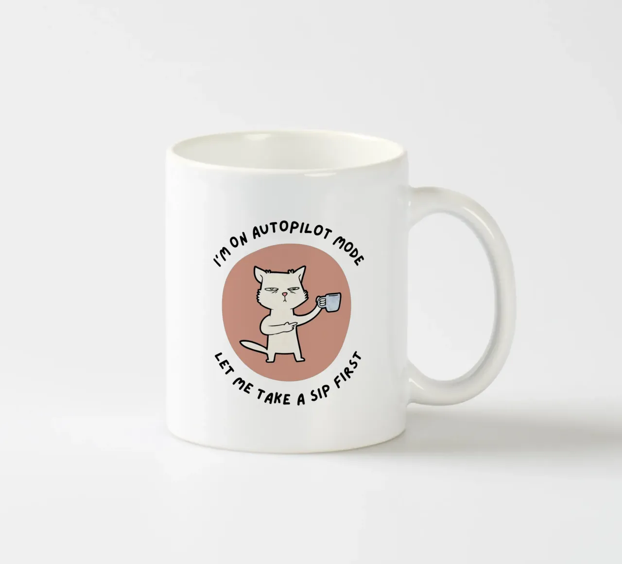 estoy en modo piloto automático taza de cerámica de khoailang