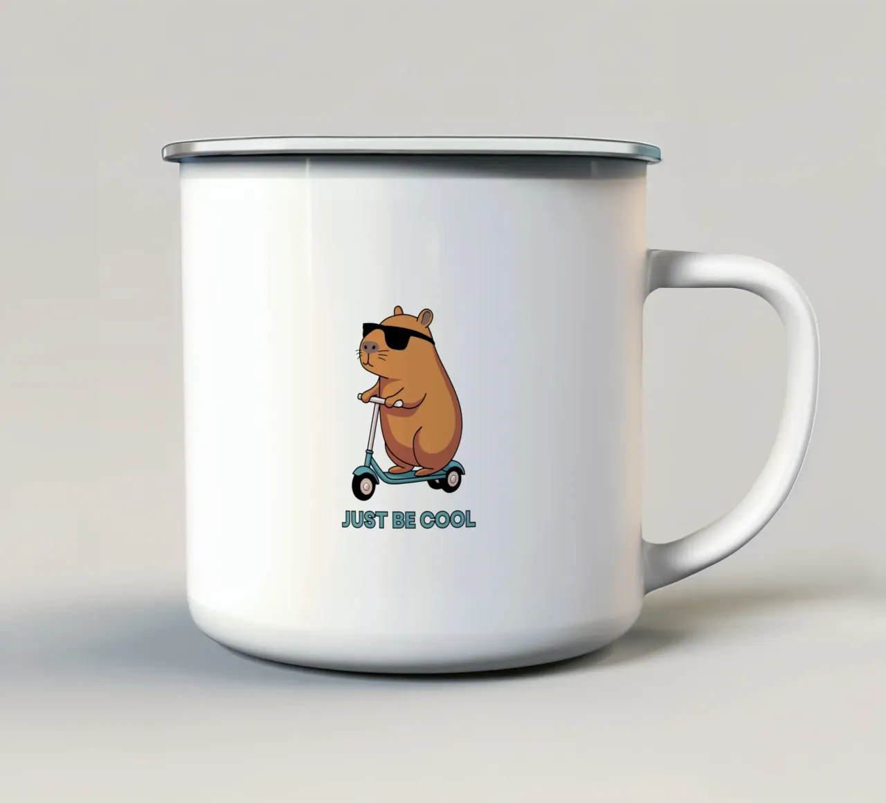 just be cool enamel mug by khoailang