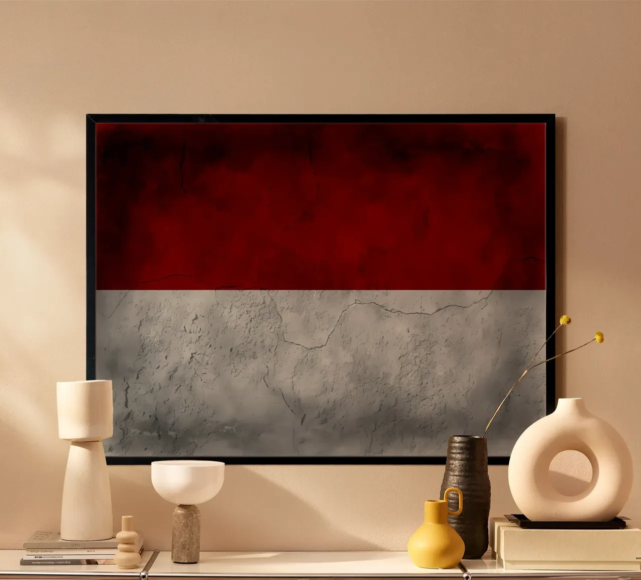 Indonesië vintage vlag poster met aluminium frame van Joshua A Holmes
