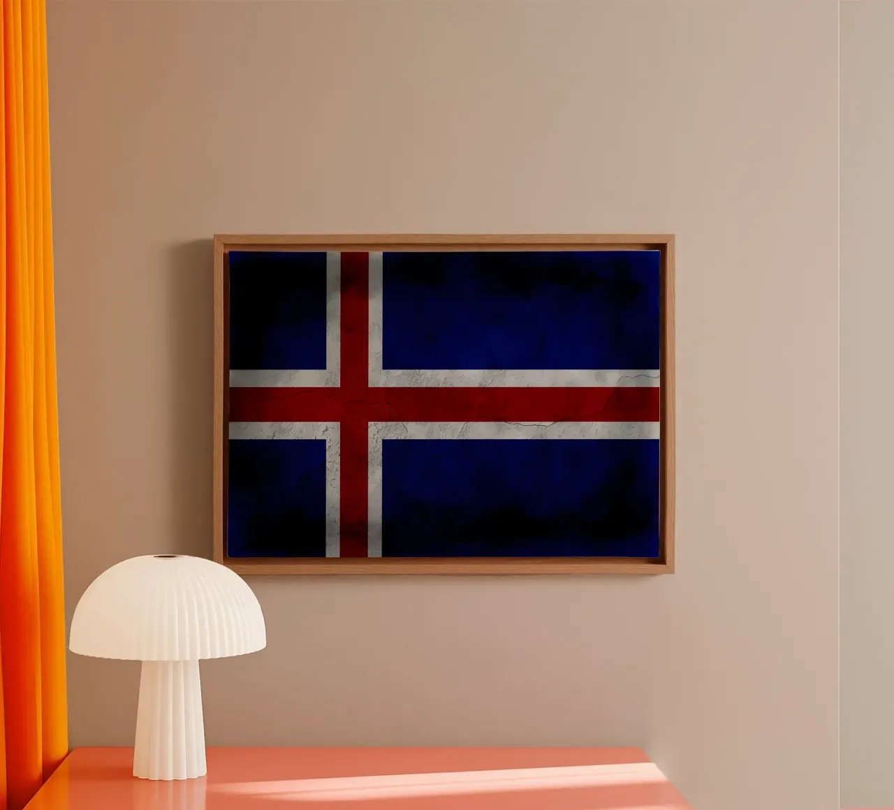 IJslandse vlag canvas met Baklijst van Joshua A Holmes