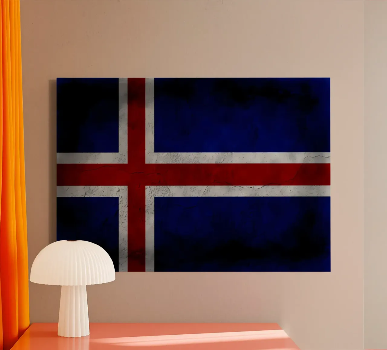 IJslandse vlag canvas met Baklijst van Joshua A Holmes
