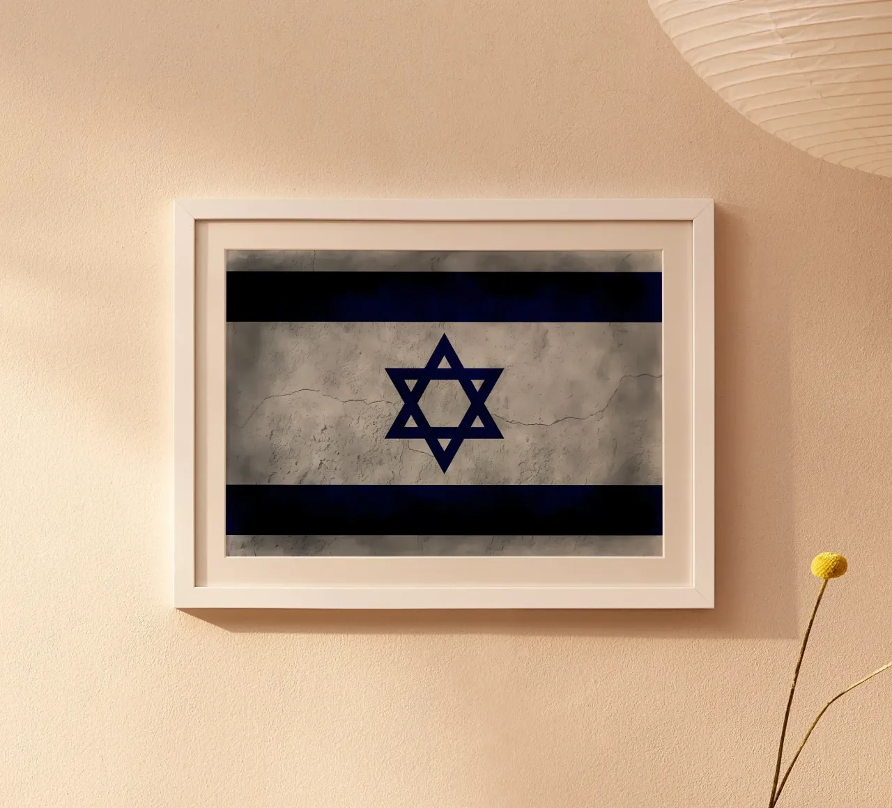 Bandiera d'epoca di Israele poster con telaio in alluminio da Joshua A Holmes
