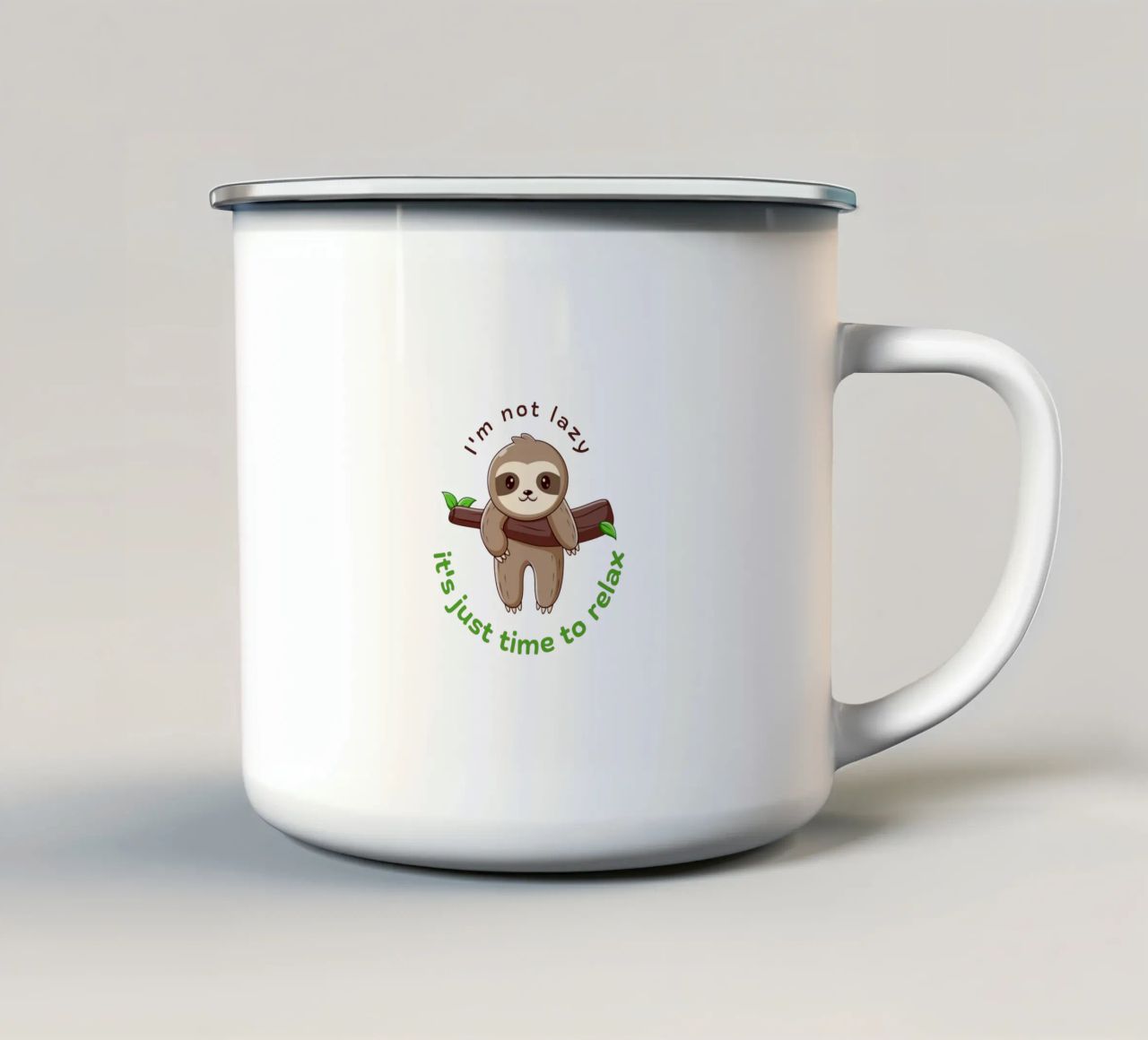Non sono pigro tazza in smalto da khoailang