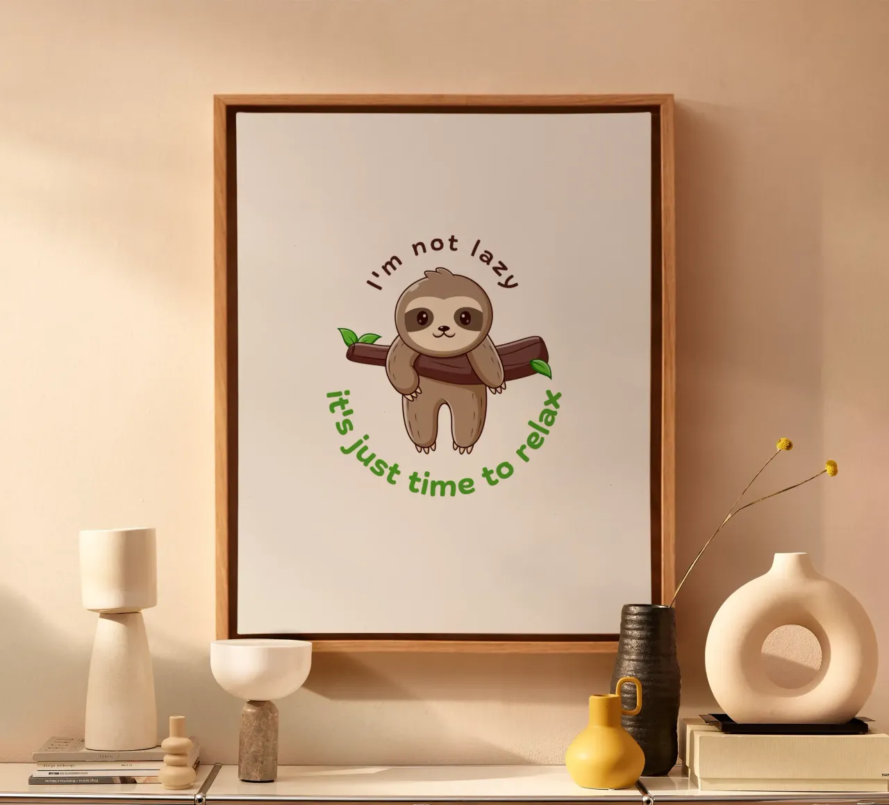 Im not lazy canvas with Floater frame by khoailang