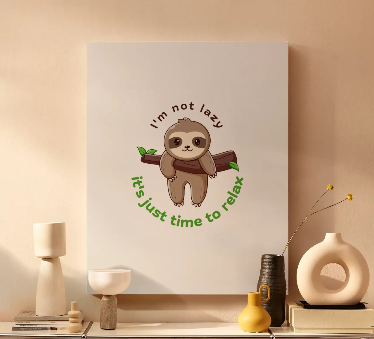 Im not lazy canvas with Floater frame by khoailang
