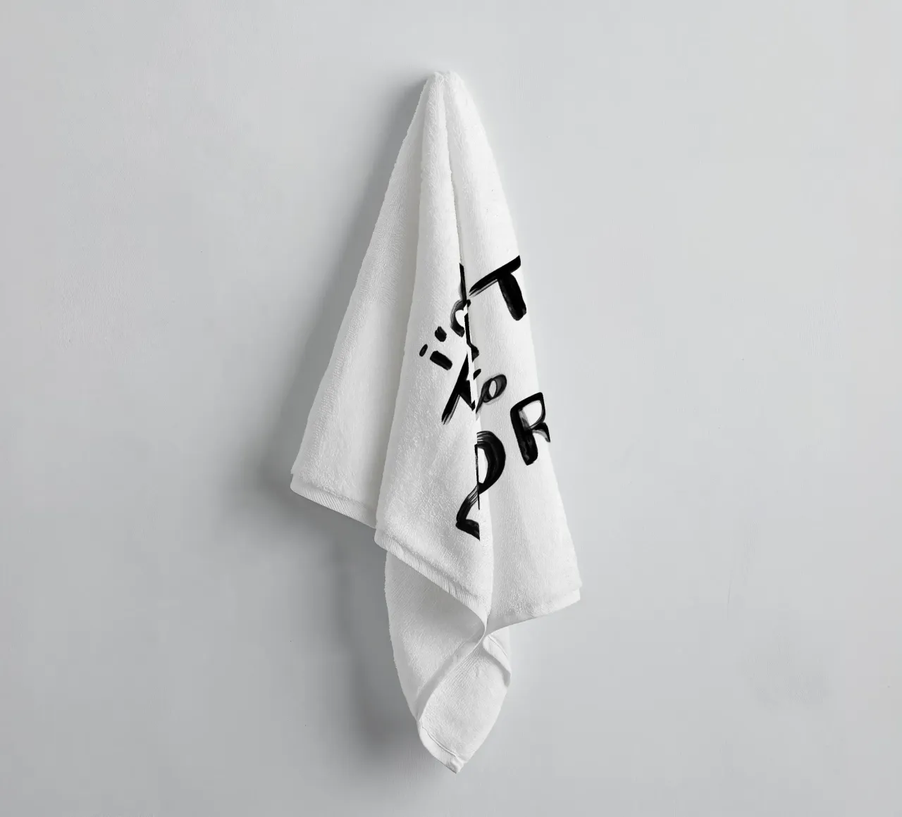 I'm Too Pretty to Work Sassy Funny Typography Print in Black towel by THE MOTIVATED TYPE