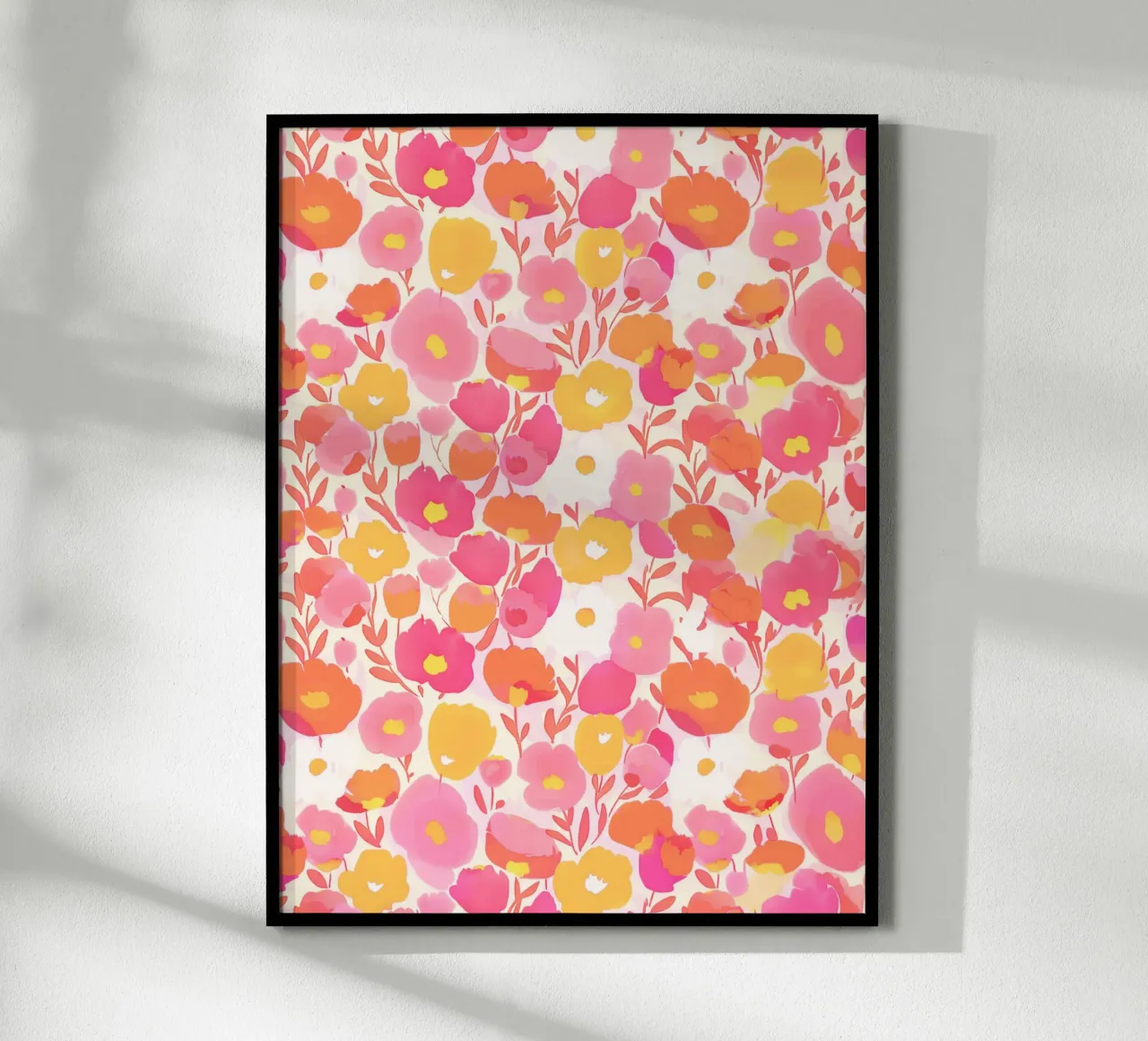 Vintage Botanical Colorful Poppy Spring Flower Impressionismo poster con telaio in legno da Gentle Echoes Art