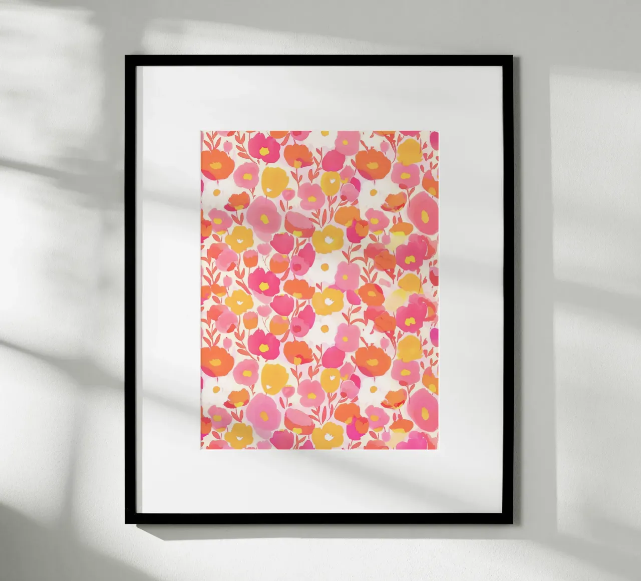 Vintage Botanical Colorful Poppy Spring Flower Impressionismo poster con telaio in legno da Gentle Echoes Art