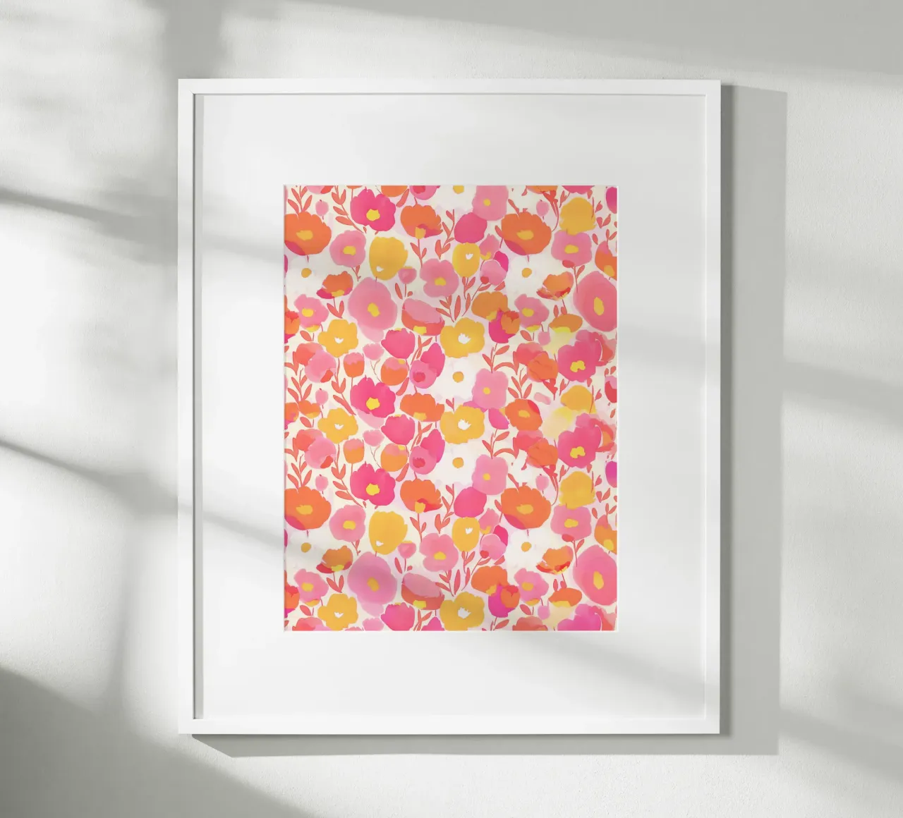 Vintage Botanical Colorful Poppy Spring Flower Impressionismo poster con telaio in legno da Gentle Echoes Art