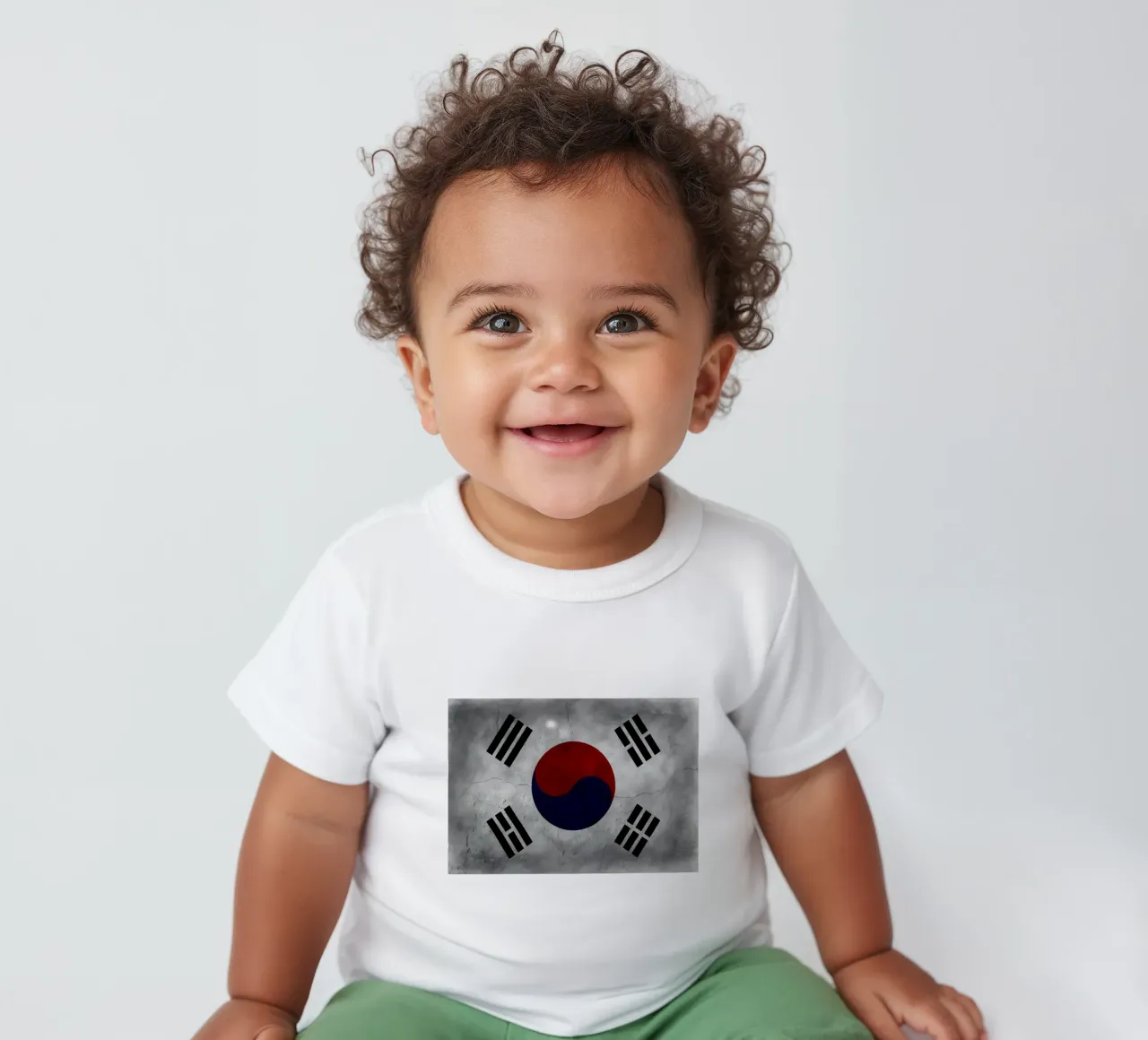 Corea del Sud bandiera d'epoca maglietta neonato da Joshua A Holmes