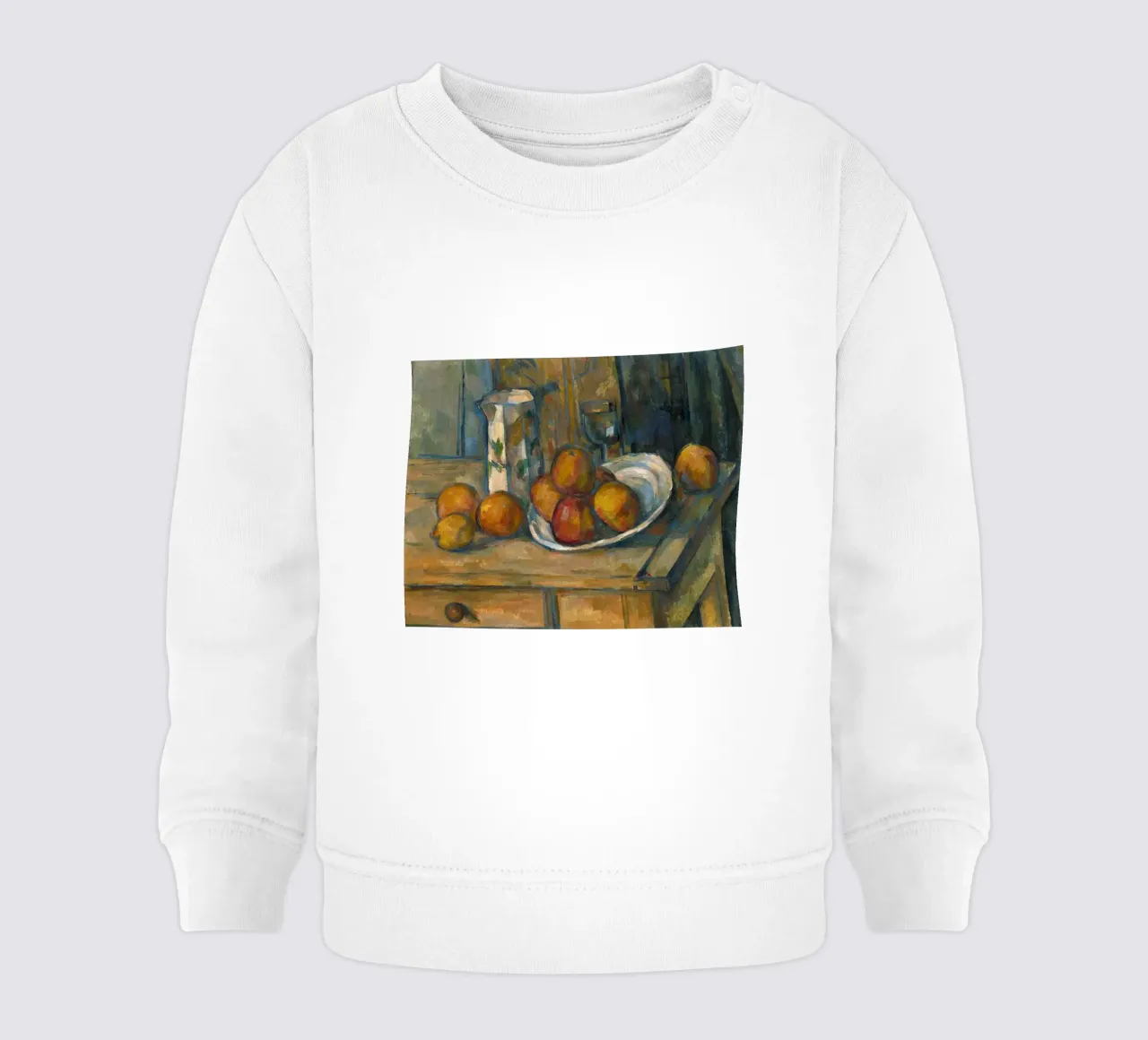 Paul Cézanne - Natura morta con brocca di latte e frutta felpa neonato da William Store