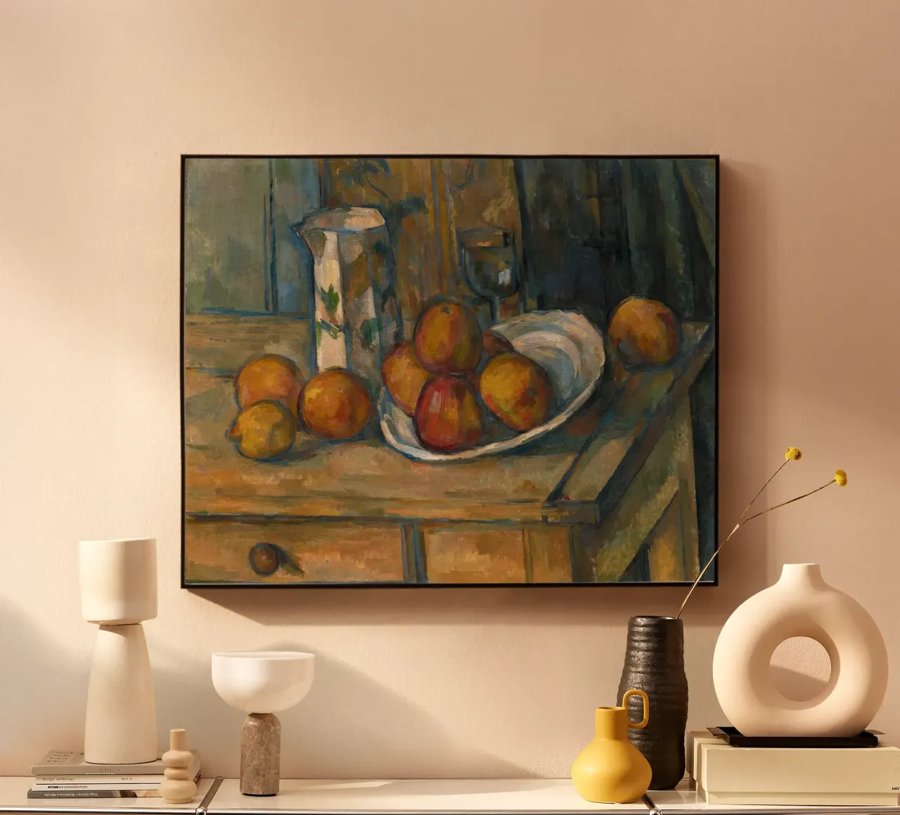 Paul Cézanne - Natura morta con brocca di latte e frutta plexiglass da William Store