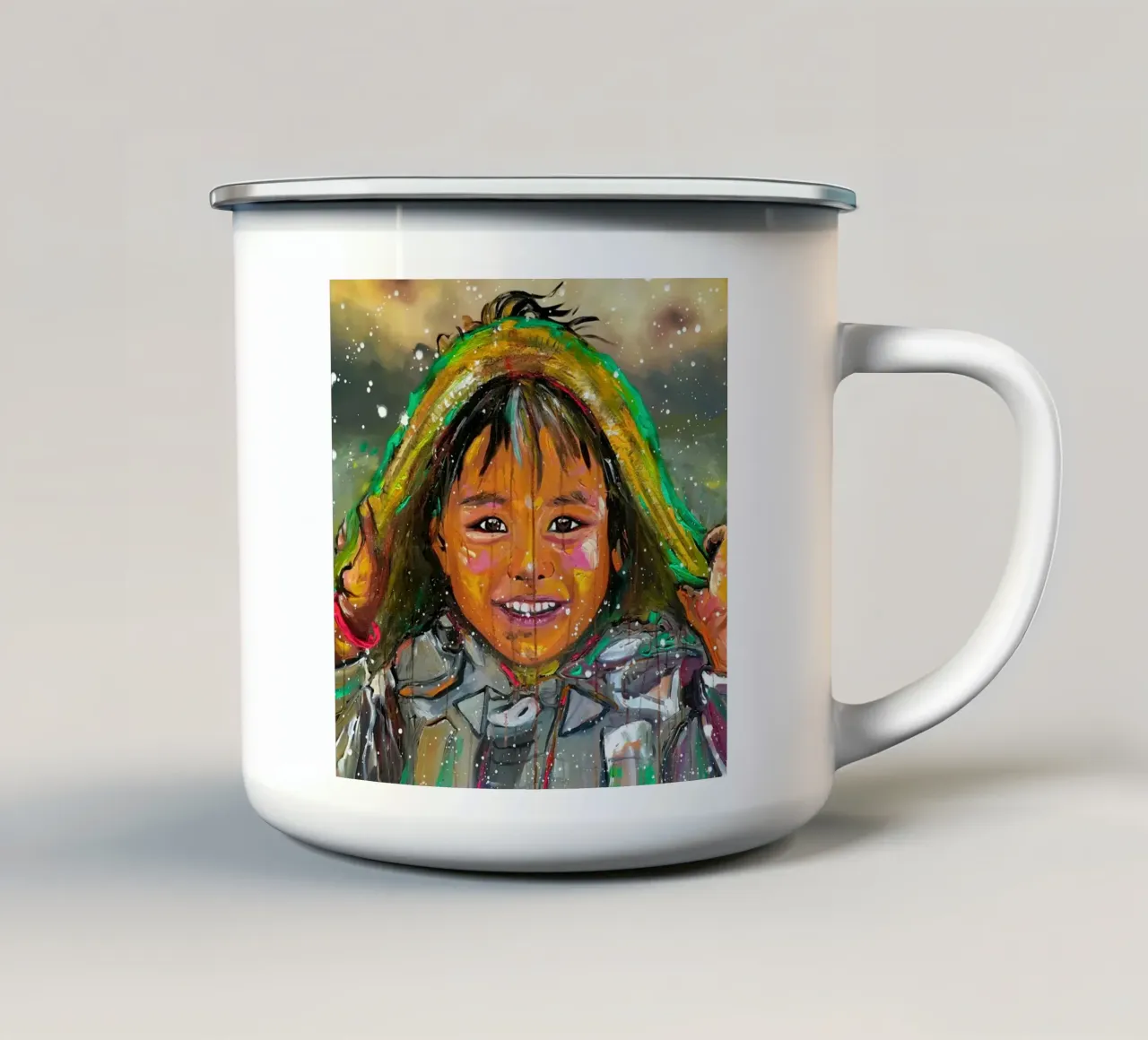 A Smile from Nepal tazza in smalto da Happy 😃 Art 🎨 by Christine Schnoell