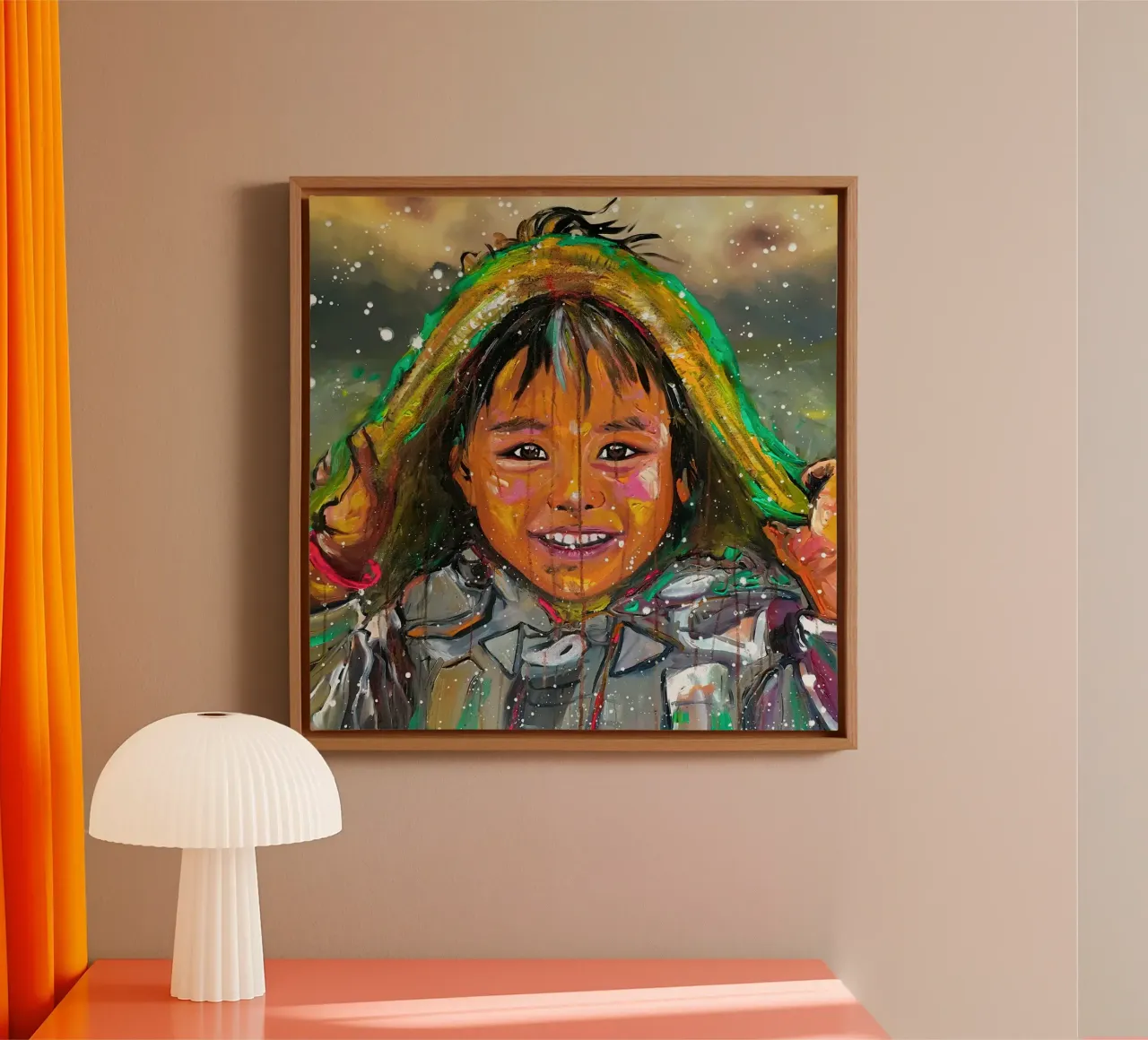 A Smile from Nepal tela con Cornice a cassetta da Happy 😃 Art 🎨 by Christine Schnoell