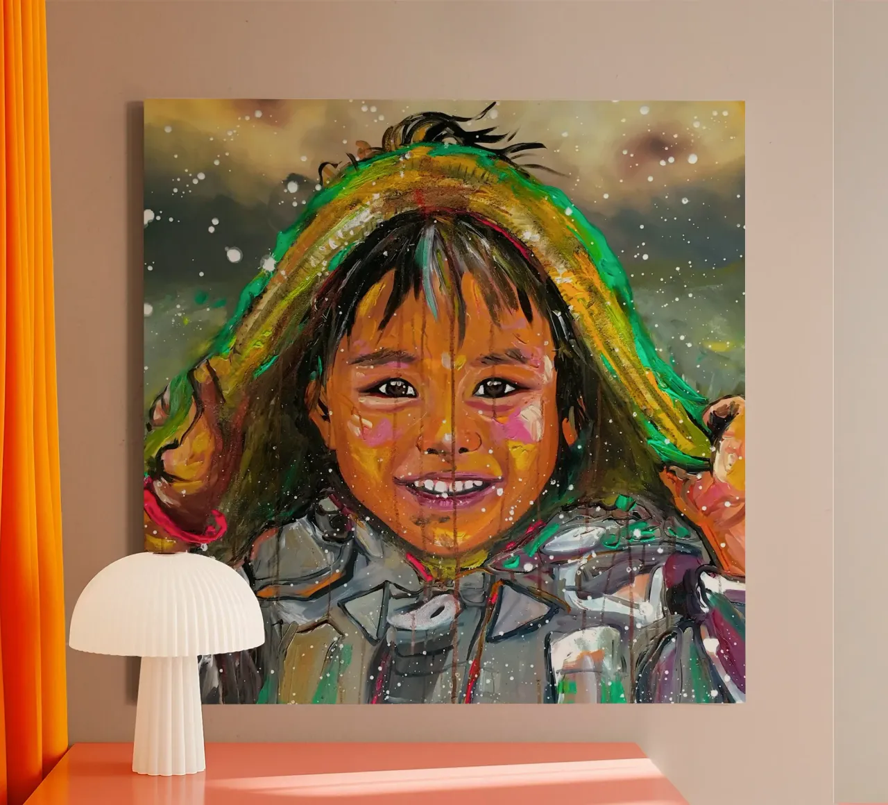 A Smile from Nepal tela con Cornice a cassetta da Happy 😃 Art 🎨 by Christine Schnoell