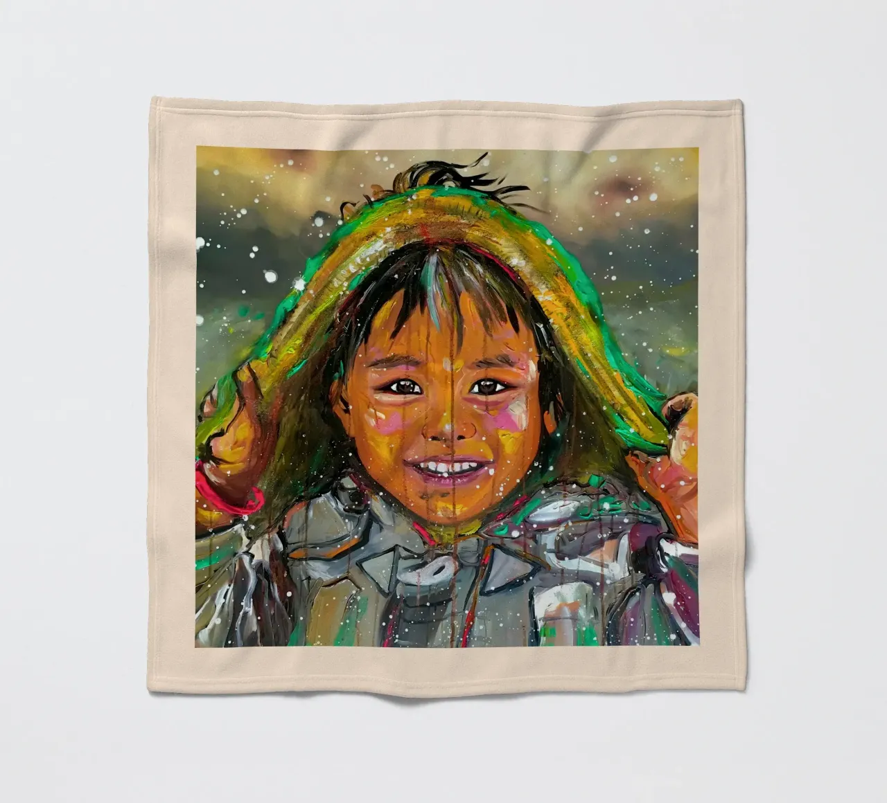 A Smile from Nepal coperta in pile da Happy 😃 Art 🎨 by Christine Schnoell