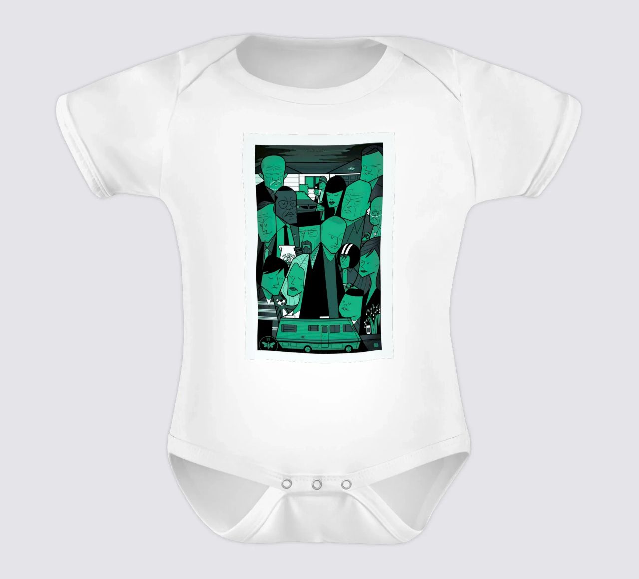 I'm the one who knocks - green version short-sleeve baby romper by Ale Giorgini
