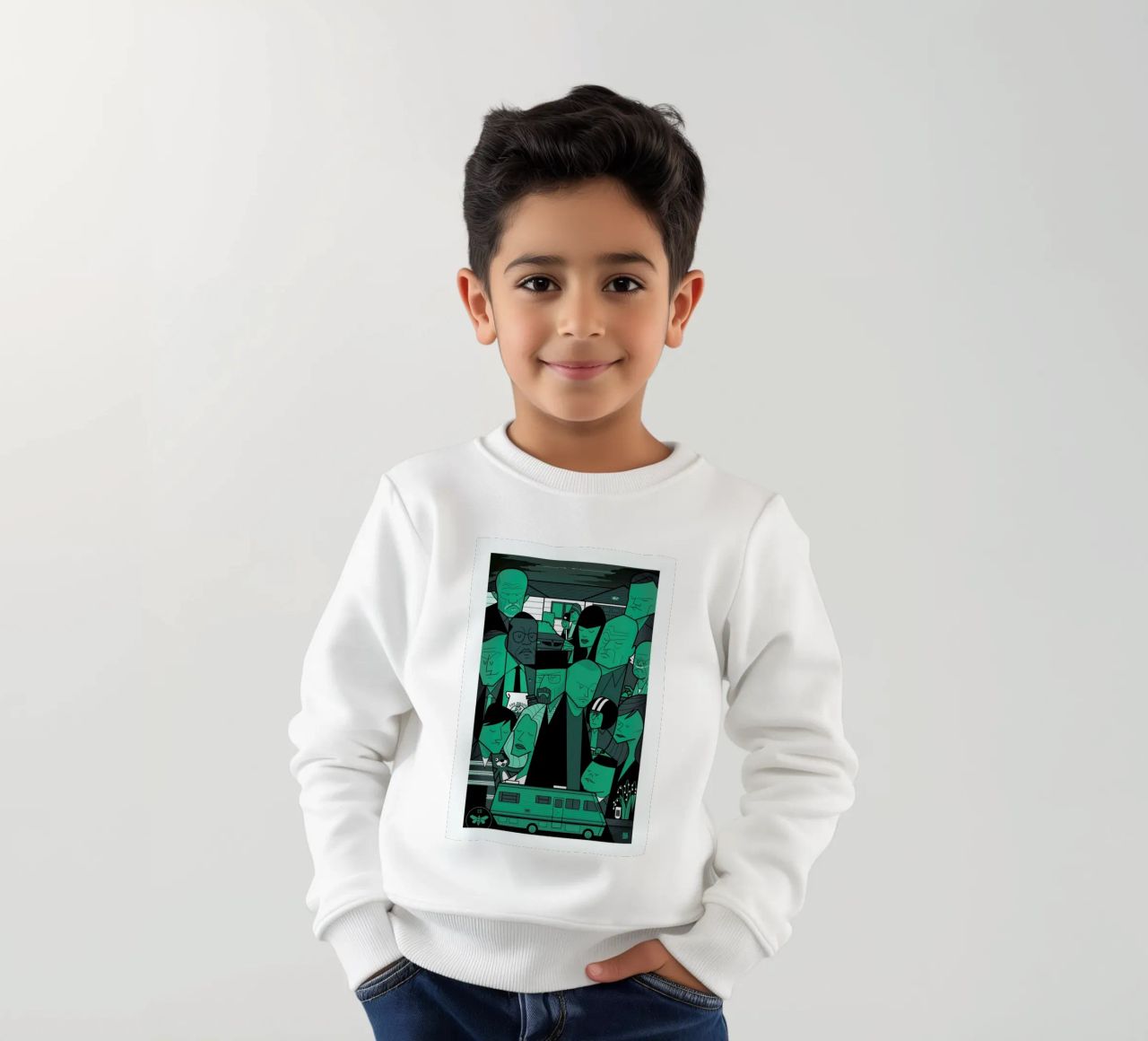 I'm the one who knocks - green version felpa bambino da Ale Giorgini