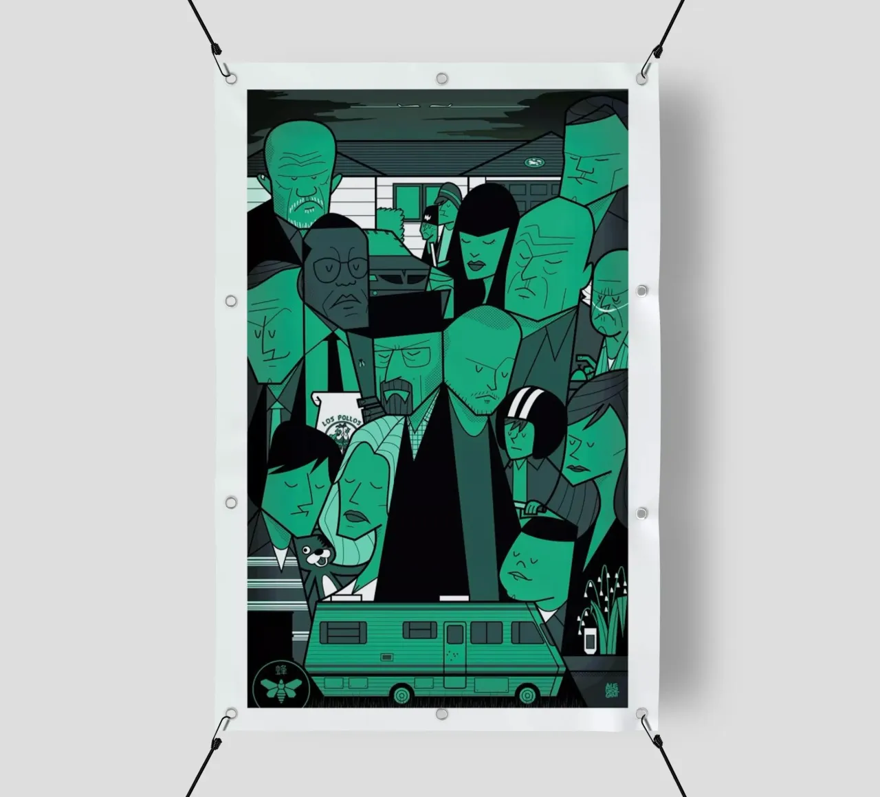 I'm the one who knocks - green version telo in pvc da Ale Giorgini