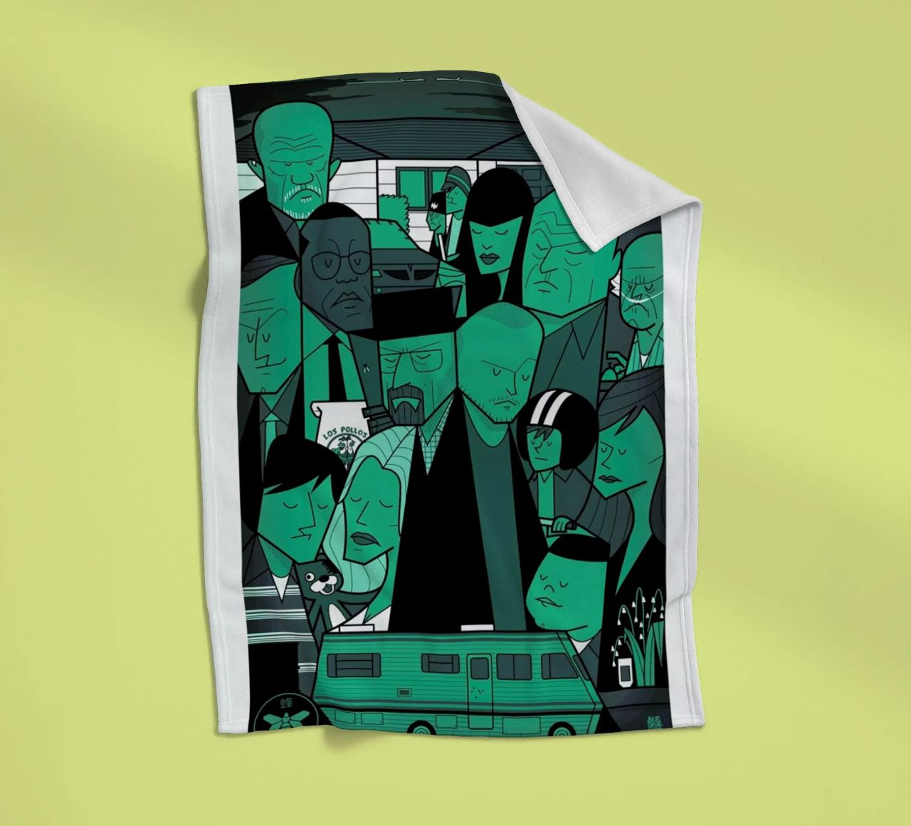 I'm the one who knocks - green version fleece blanket by Ale Giorgini